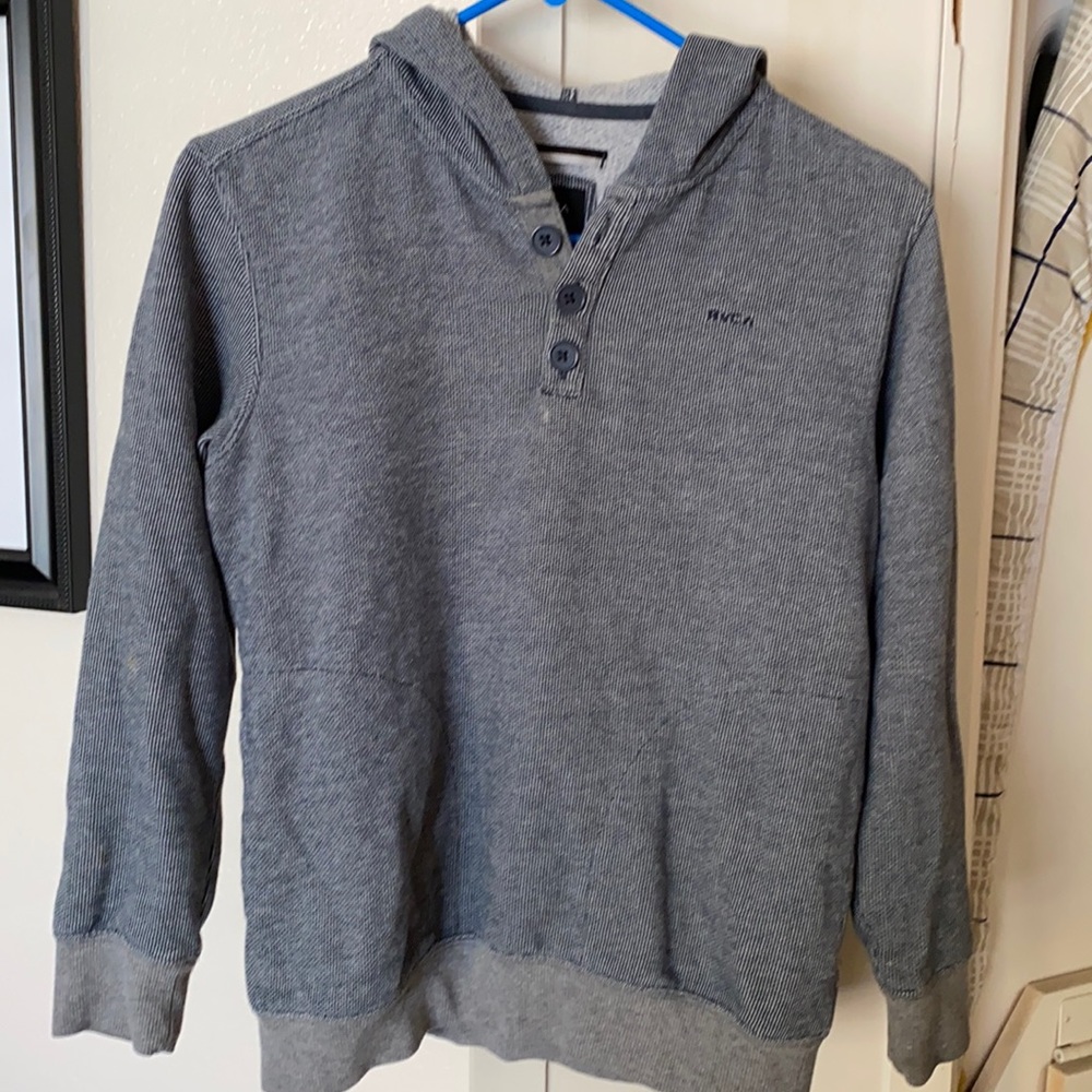 RVCA Boys pullover with hood with button placket